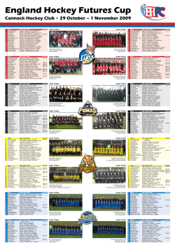 England Hockey Futures Cup Cannock Hockey Club &bull; 29 October
