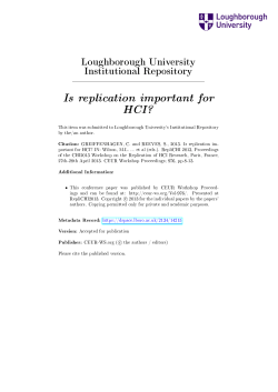 Is replication important for HCI?