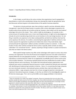 1 Chapter 2 - Expanding Abroad- Motives, Modes and
