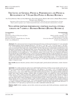 the level of general physical performance and physical development