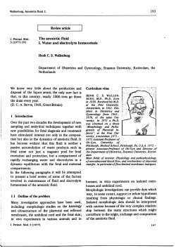 The amniotic fluid L Water and electrolyte homeostasis