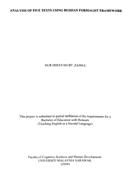 ANALYSIS OF FIVE TEXTS USING RUSSIAN FORMALIST
