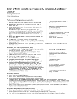 Music Resume - Brian O`Neill, New York/Boston percussionist