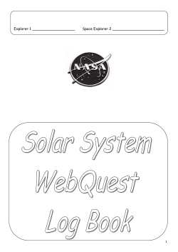 Log Book - The Solar System WebQuest