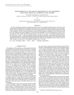 measurements of the surface brightness of the earthshine with