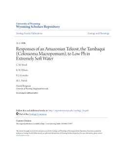 Responses of an Amazonian Teleost, the Tambaqui