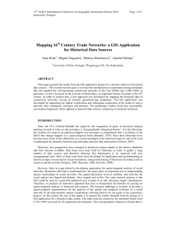 Mapping 16th Century Trade Networks: a GIS Application for