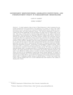 government responsiveness, legislative institutions, and