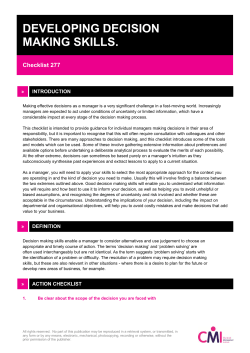 developing decision making skills.