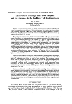 Discovery of stone age tools from Tripura and its relevance to the