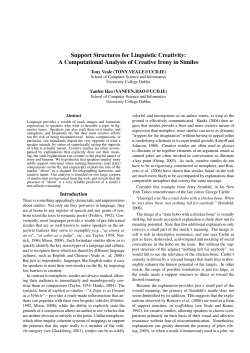 Support Structures for Linguistic Creativity: A