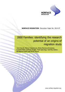 2000 Families: identifying the research potential of an origins