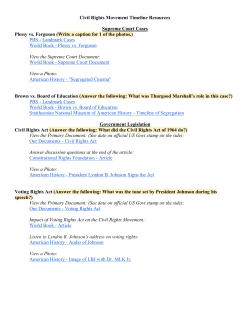 Civil Rights Movement Timeline Resources Supreme Court Cases