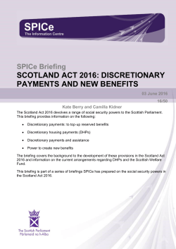 SB 16-50 Scotland Act 2016- Discretionary Payments and New