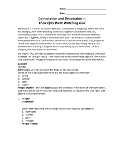 Connotation and Denotation in Their Eyes Were - TJ