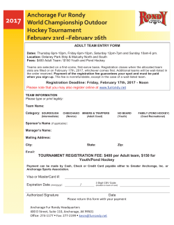 Anchorage Fur Rondy World Championship Outdoor Hockey