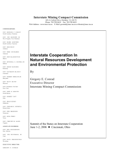 Interstate Cooperation In Natural Resources Development and