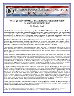 John Quincy Adams and American Foreign Policy in a