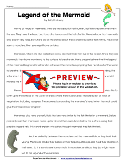 Legend of the Mermaid - Super Teacher Worksheets