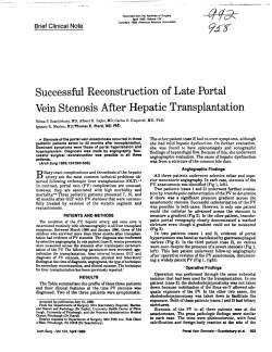 Successful Reconstruction of Late Portal Vein Stenosis After Hepatic