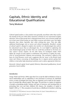 Capitals, Ethnic Identity and Educational Qualifications