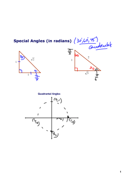 Special Angles (in radians)