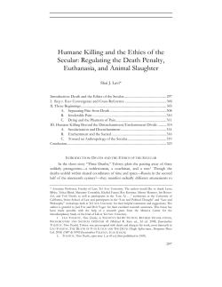 Humane Killing and the Ethics of the Secular: Regulating the Death