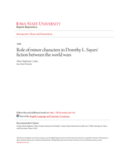 Role of minor characters in Dorothy L. Sayers` fiction between the