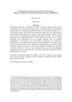 International Prices and Continuing Conflict Theory and Evidence