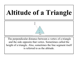 The perpendicular distance between a vertex of a triangle and the