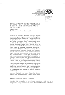 LITERARY RESPONSES TO THE MUGHAL IMPERIUM: THE