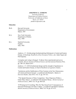 Josephine T. Andrews CV 2016 - UC Davis Department of Political
