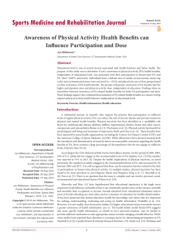 Awareness of Physical Activity Health Benefits can Influence