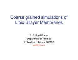 Coarse grained simulations of Lipid Bilayer Membranes