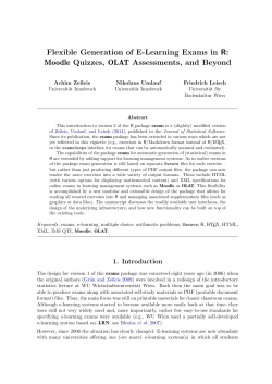 Flexible Generation of E-Learning Exams in R: Moodle Quizzes