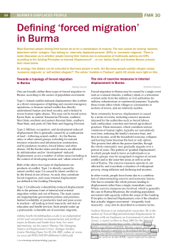 Defining `forced migration` in Burma