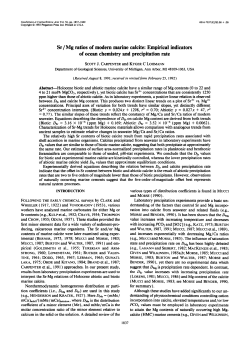 Sr /Mg ratios of modern marine calcite: Empirical indicators of ocean