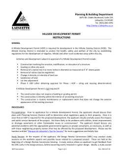 HILLSIDE DEVELOPMENT PERMIT