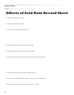 Effects of Acid Rain Record Sheet and Answer Sheet