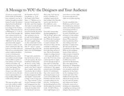 A Message to YOU the Designers and Your Audience