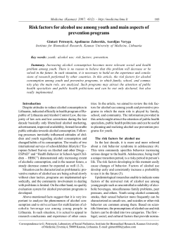Risk factors for alcohol use among youth and main