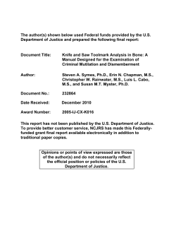 Knife and Saw Toolmark Analysis in Bone