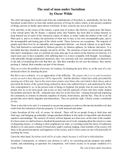 The soul of man under Socialism by Oscar Wilde