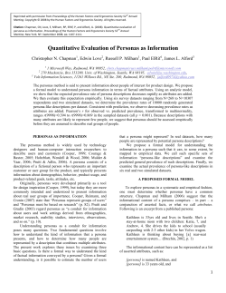 Quantitative Evaluation of Personas as Information