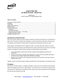 Lesson Plan Aid for Book Punch&reg; - Stone Fox