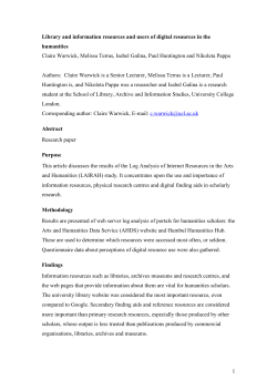 Library and information resources and users of