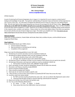 AP Human Geography Summer Assignment Mrs. Clarissa Rangel