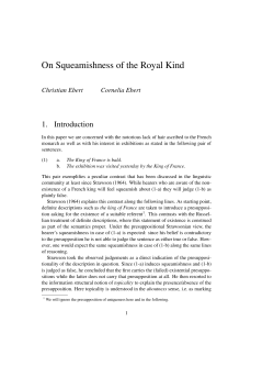 On Squeamishness of the Royal Kind