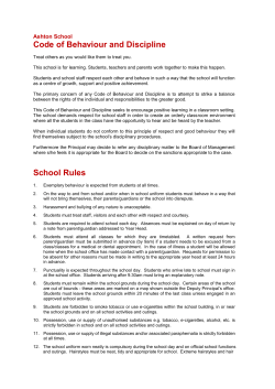Code of Behaviour and Discipline