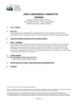 joint conference committee agenda